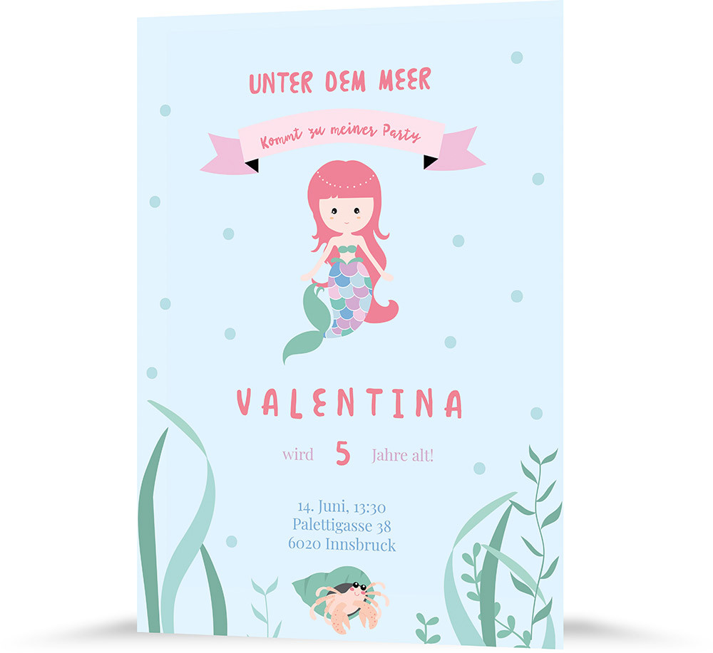 Kindergeburtstagskarte "Unter dem Meer"