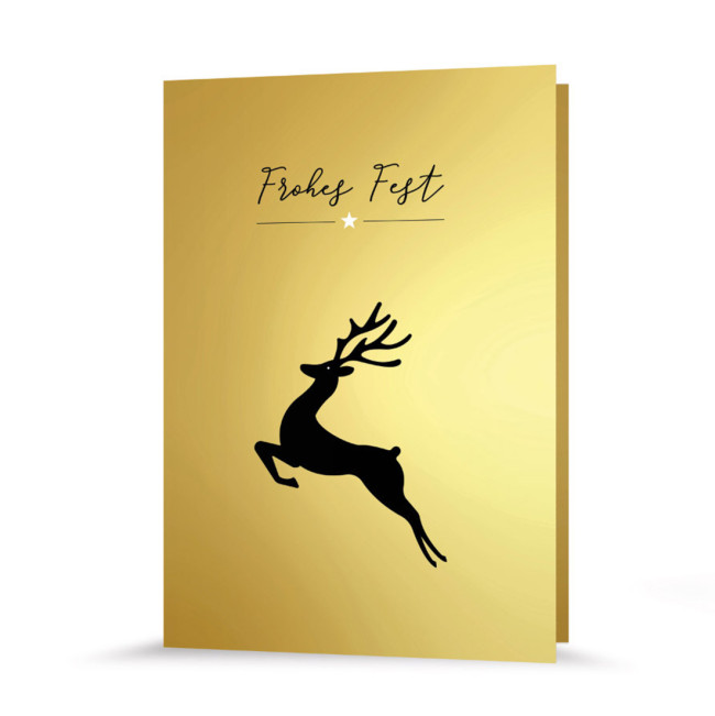 Weihnachtskarte | Goldhirsch