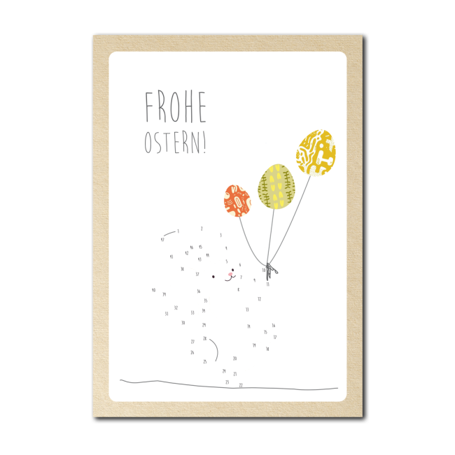 Postkarte | Ostern - Malen nach Zahlen