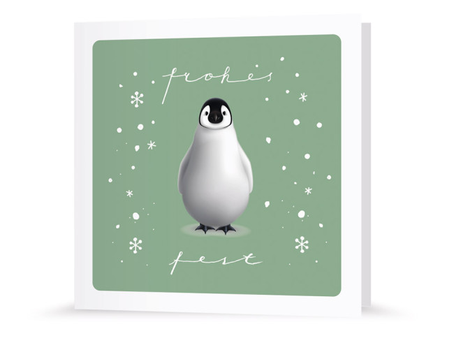 Postkarte | Weihnachtspinguin