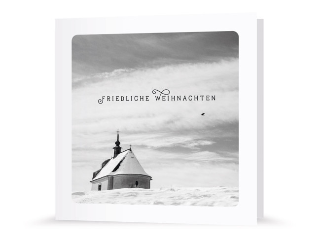 Weihnachtskarte | Kapelle im Schnee