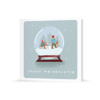 Weihnachtskarte | Schlittenzauber in Schneekugel
