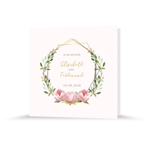 Hochzeitseinladung | Blütenkranz