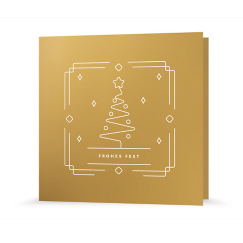 Weihnachtskarte | Weiß auf Gold