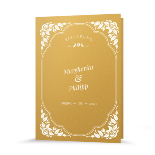 Hochzeitseinladung | Vintage Gold