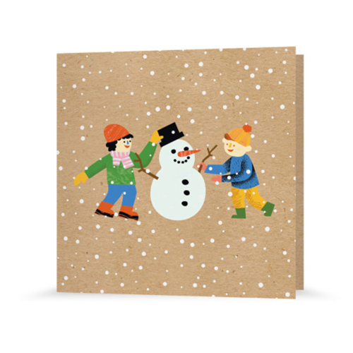 Weihnachtskarte | Kinder im Schnee