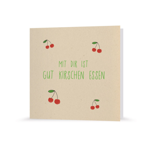 Grußkarte | Kirschen essen 