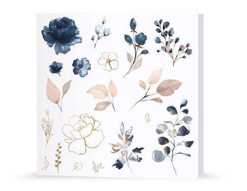 Trauerkarte - Stilvolle Blumen 24211