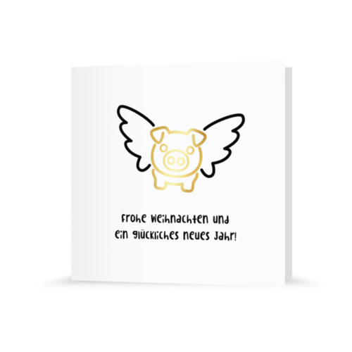Weihnachtskarte | Glücksschwein
