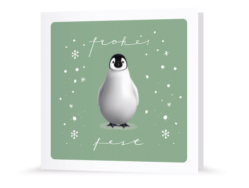 Postkarte | Weihnachtspinguin