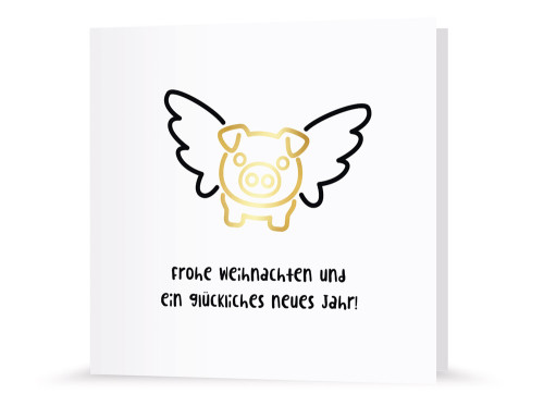 Weihnachtskarte | Glücksschwein